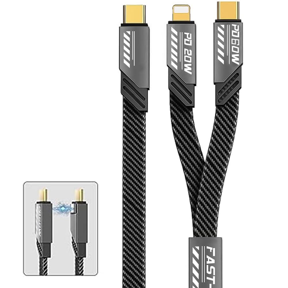 Verilux 2 In 1 Charging Cable, USB C to Light-ning/USB C Cable Charger Cable 65W Fast Charging USB C Cable USB C to Light-ning Charger Cable for iPhone 15 14 Pro Max/13Pro/12/11/X/XR/XS/8, Gray Verilux 2 In 1 Charging Cable, USB C to Light-ning/USB C Cable Charger Cable 65W Fast Charging USB C Cable USB C to Light-ning Charger Cable for iPhone 15 14 Pro Max/13Pro/12/11/X/XR/XS/8, Gray